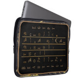 Hieroglyphen Schönes Ägypten Schwarz-Gold-Rahmen Laptopschutzhülle (Vorne Rechts)