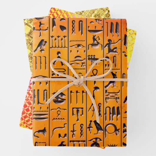 Hieroglyphics, Freesia und Arco Sampler Geschenkpapier Set (Beispiel)