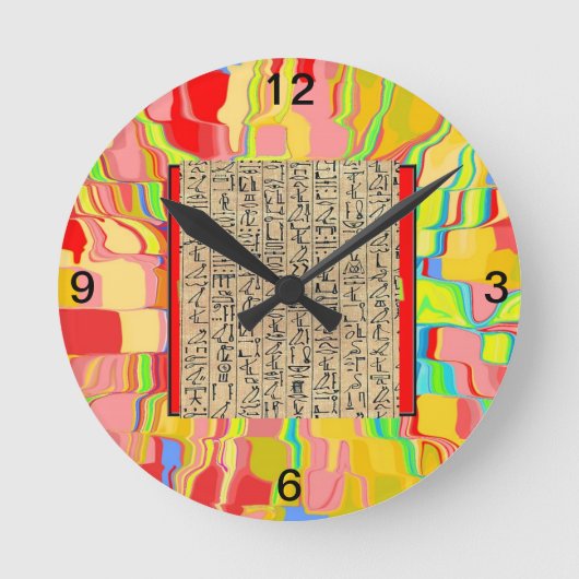 Hieroglyphie-Uhr Runde Wanduhr (Vorderseite)
