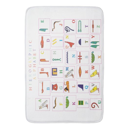Hieroglyphisch Alphabet Badematte (Vorderseite Vertikal)