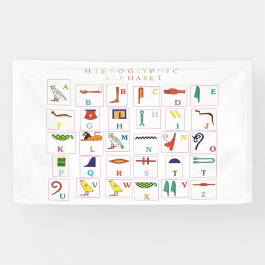 Hieroglyphisch Alphabet Banner (Horizontal)
