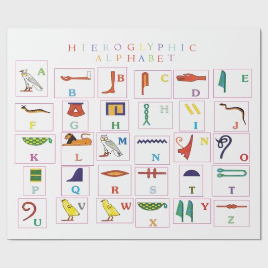 Hieroglyphisch Alphabet Geschenkpapier (Flach)