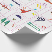 Hieroglyphisch Alphabet Geschenkpapier (Ecke)