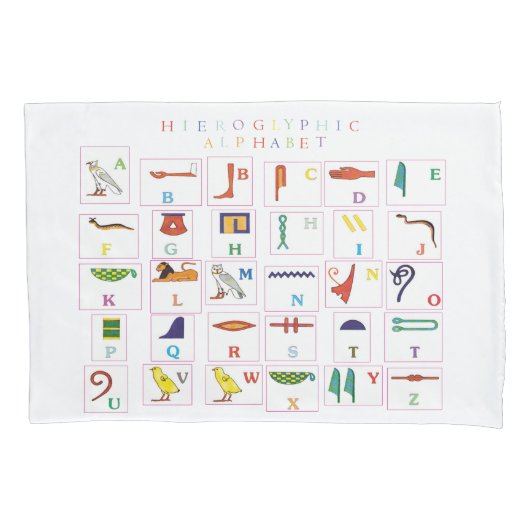 Hieroglyphisch Alphabet Kissenbezug (Vorderseite)