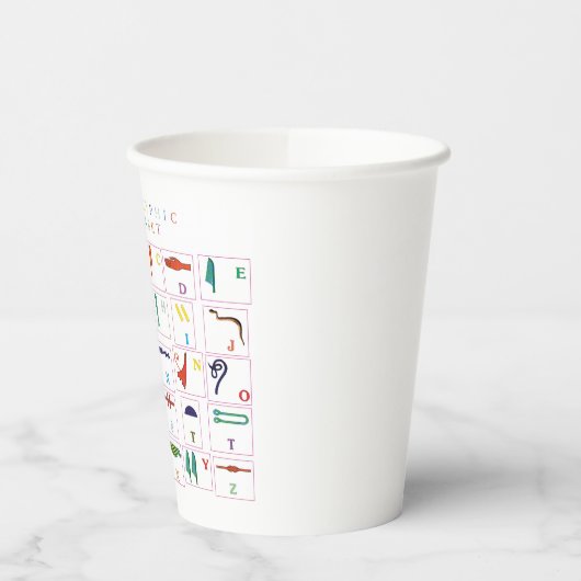 Hieroglyphisch Alphabet Pappbecher (Links)