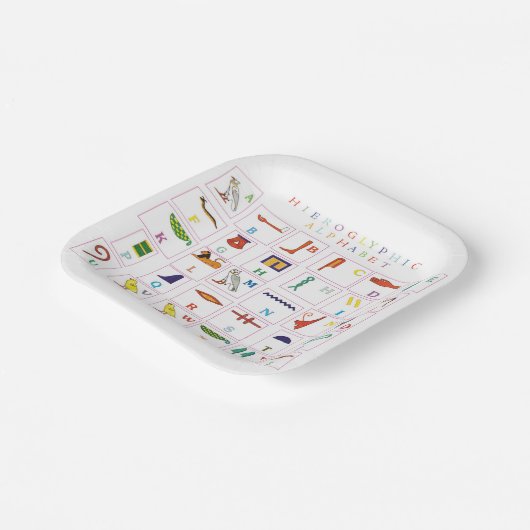 Hieroglyphisch Alphabet Pappteller (Gewinkelt)