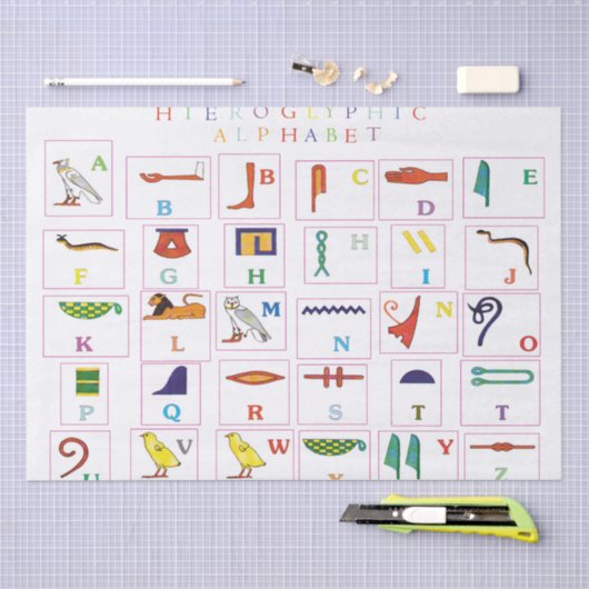 Hieroglyphisch Alphabet Seidenpapier (Handwerk)