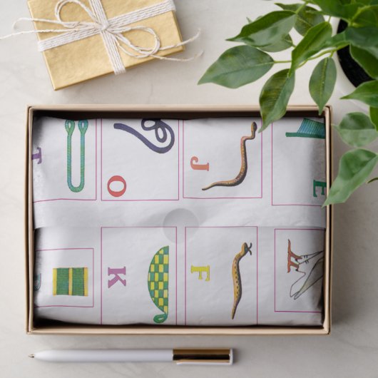 Hieroglyphisch Alphabet Seidenpapier (Geschenk)