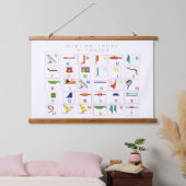 Hieroglyphisch Alphabet Wandteppich Mit Holzrahmen (Schlafzimmer)