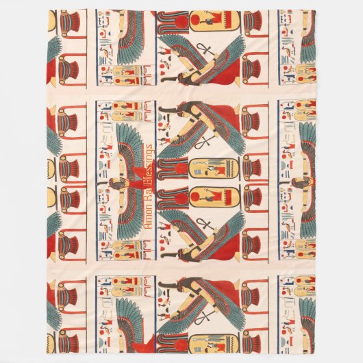Hieroglyphische Segen des ägyptischen Gottes Amon Fleecedecke (Vorderseite)