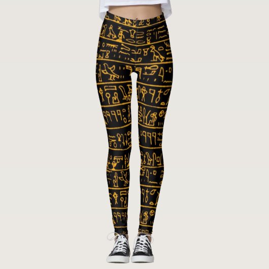 Hieroglyphische Symbole Leggings (Vorderseite)