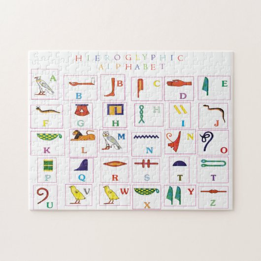 Hieroglyphisches Puzzle Alphabet (Horizontal)