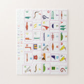 Hieroglyphisches Puzzle Alphabet (Vertikal)