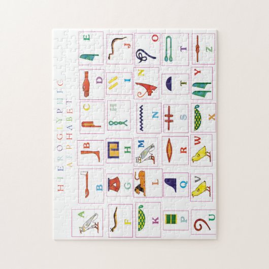 Hieroglyphisches Puzzle Alphabet (Vertikal)