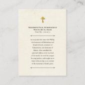 Hieromartyr Philip, Metropolitan Prayer Card Platzkarte (Rückseite)