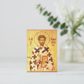 Hieromartyr St. Eleutherius Orthodox Prayer Card Platzkarte (Stehend Vorderseite)