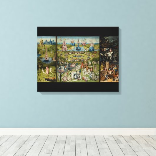 Hieronymus Bosch Der Garten Gestrickte Canvas Prin Leinwanddruck (Insitu (Holzboden))