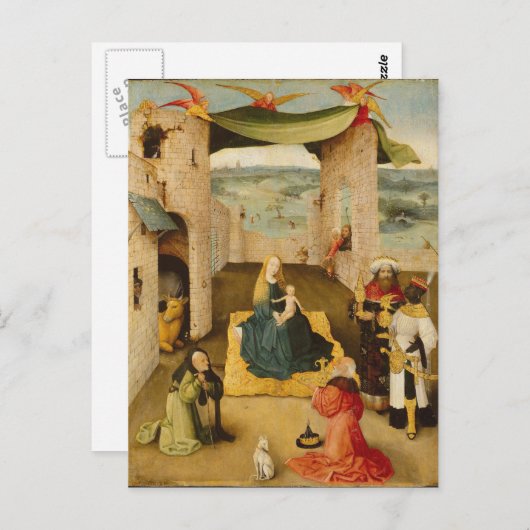 Hieronymus Bosch - Die Bewunderung der Magi Postkarte (Vorne/Hinten)