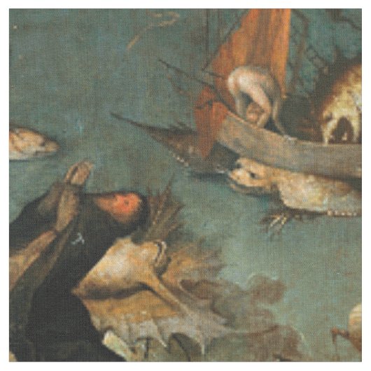 Hieronymus Bosch - Versuchung des Heiligen Anthony Stoff (Nahaufnahme)