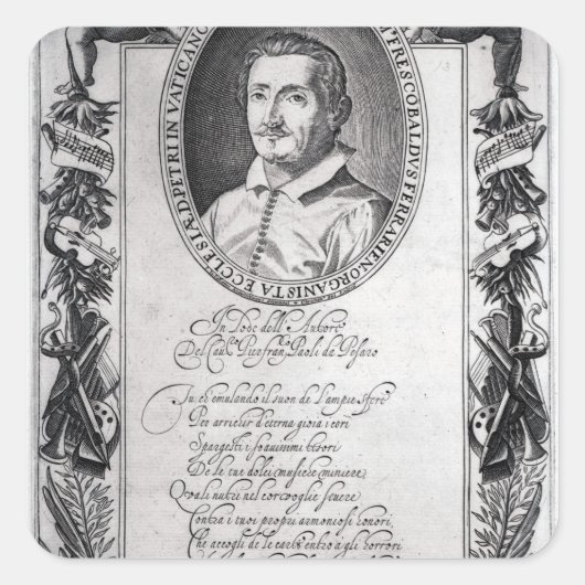 Hieronymus Frescobaldi, graviert durch Christlich Quadratischer Aufkleber (Vorderseite)