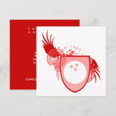 Hifi-Bowlingball-Wappen Einladung (Vorne/Hinten)