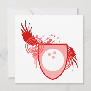 Hifi-Bowlingball-Wappen Einladung