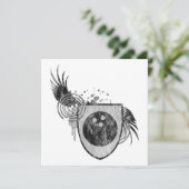 Hifi-Bowlingball-Wappen Einladung (Stehend Vorderseite)