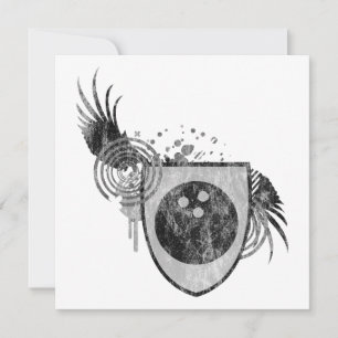 Hifi-Bowlingball-Wappen Einladung