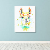 Hifi Llama - Portrait Leinwanddruck (Insitu (Holzboden))