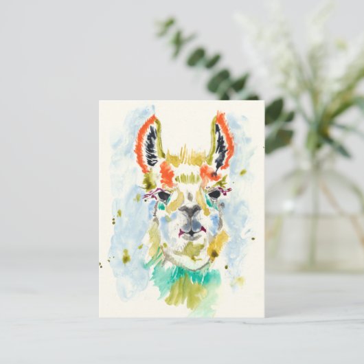 Hifi Llama - Portrait Postkarte (Stehend Vorderseite)