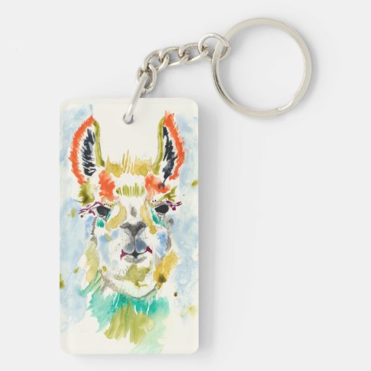 Hifi Llama - Portrait Schlüsselanhänger (Rückseite)