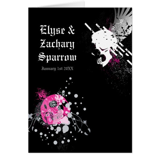 Hifi-Piratenschädel Hochzeitseinladungen (Vorne)