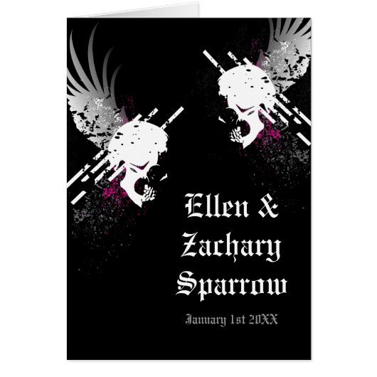 Hifi-Piratenschädel Hochzeitseinladungen (Vorne)