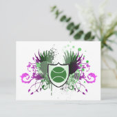 Hifi-Wappen-Tennisball Einladung (Stehend Vorderseite)