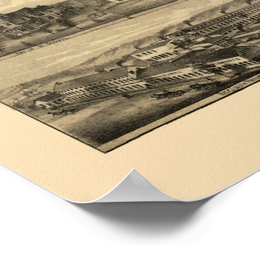 Higganum, CT Panoramic Map - 1881 Poster (Ecke)