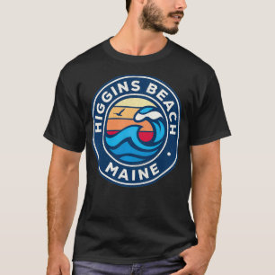 Higgins Beach Maine ME Vintage nautische Waves Des T-Shirt