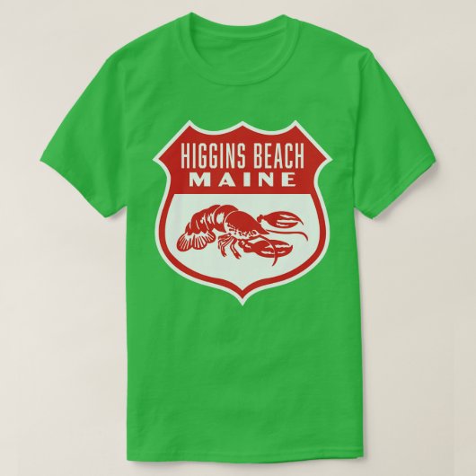 Higgins Beach Maine Retro Shield Red T-Shirt (Design vorne)