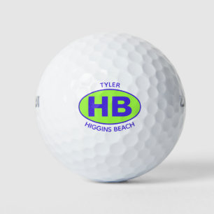 Higgins Beach Oval Blue Green Personalisiert Golfball
