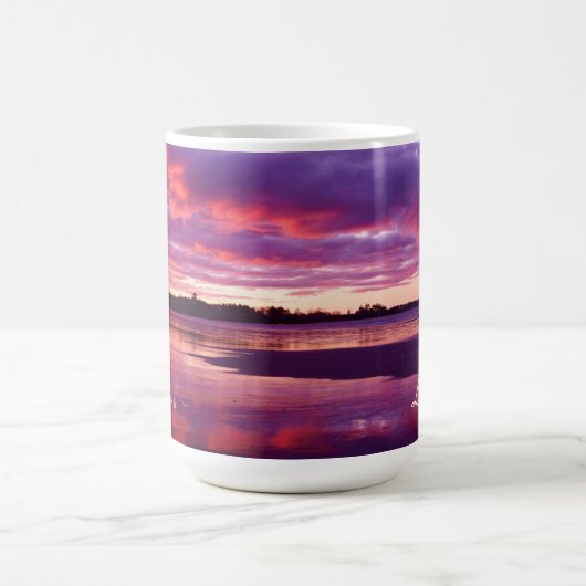 Higgins Beach Sunrise Panorama Name Monogramm Kaffeetasse (Mittel)