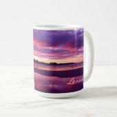 Higgins Beach Sunrise Panorama Name Monogramm Kaffeetasse (VorderseiteRechts)