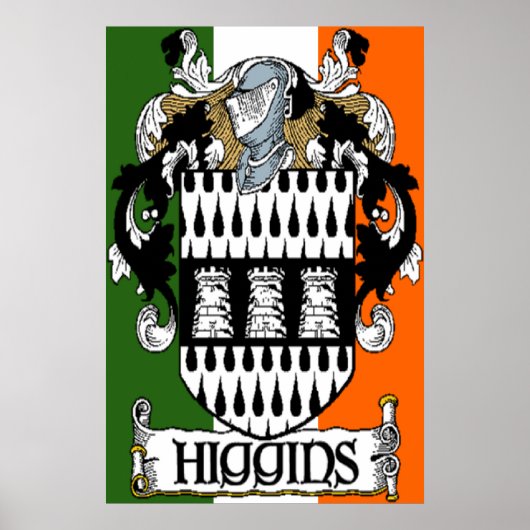 Higgins Coat of Arms Irish Flag Print Poster (Vorne)