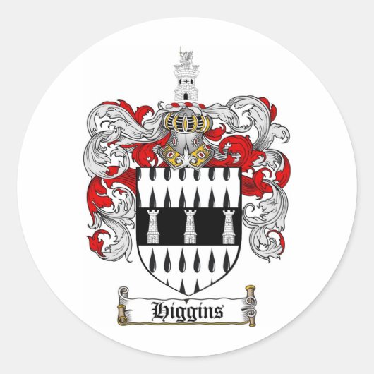HIGGINS FAMILIENWAPPEN - WappenCOAT Runder Aufkleber (Vorderseite)