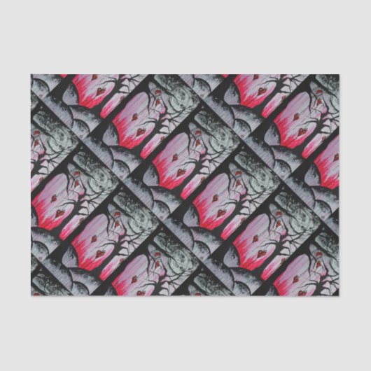 High and Dry Hearts Trees Goth Hearts Fantasy Art Seidenpapier (Vorderseite)