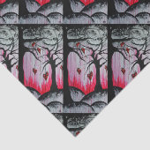 High and Dry Hearts Trees Goth Hearts Fantasy Art Seidenpapier (Ausschnitt)