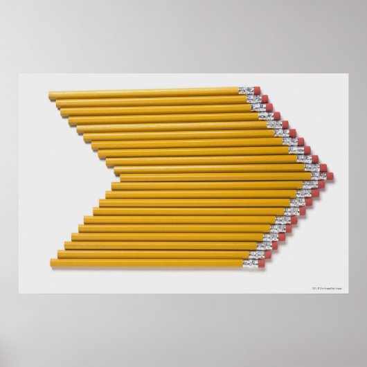 High angle view of pencils in a row poster (Vorne)