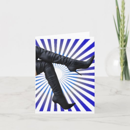 High Boot Art (Blue Star Burst) Karte (Vorderseite)