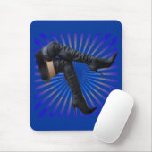 High Boot Art (Blue Star Burst) Mousepad (Mit Mouse)