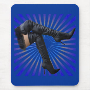 High Boot Art (Blue Star Burst) Mousepad