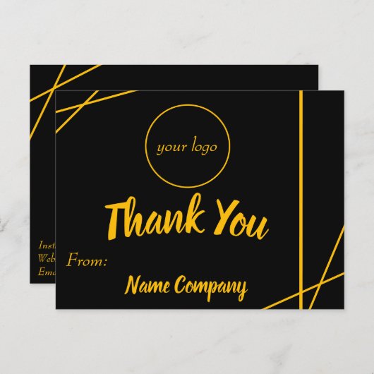 High Class Business Thankyou Card Postkarte (Vorne/Hinten)