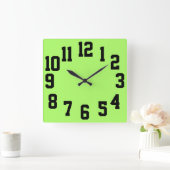 High Contrast Big Numbers Easy Read Quadratische Wanduhr (Zuhause)